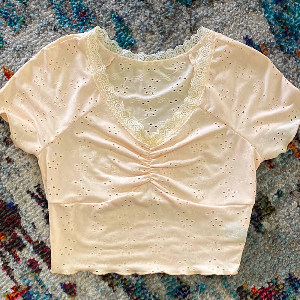 Pastel yellow v neck crop top